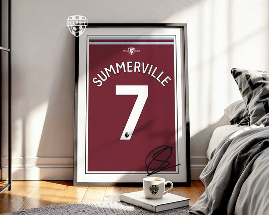 Crysencio Summerville 24/25 West Ham United Home Shirt Poster