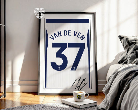 Micky van de Ven 24/25 Spurs Home Shirt Poster