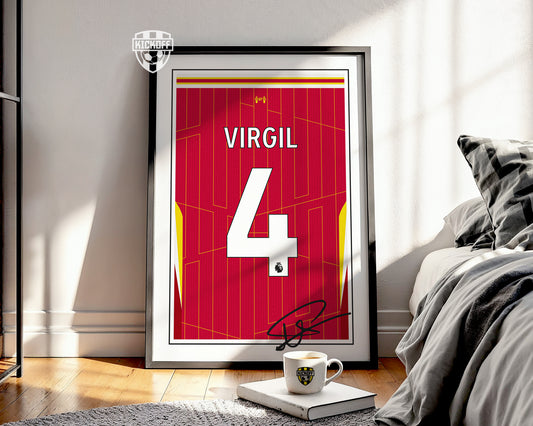 Virgil van Dijk 24/25 Liverpool Home Shirt Poster