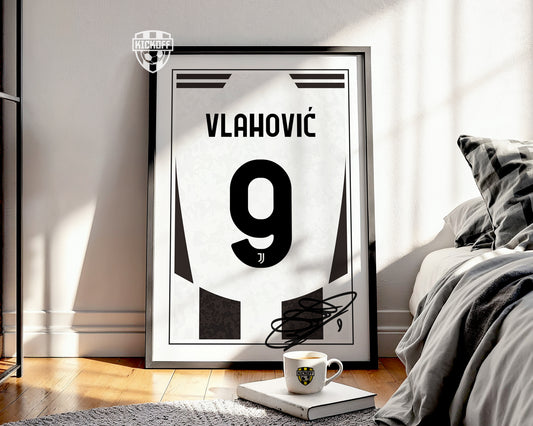 Dusan Vlahovic 24/25 Juventus Home Shirt Poster
