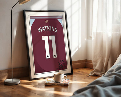 Ollie Watkins 24/25 Aston Villa Home Shirt Poster