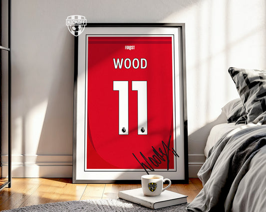 Chris Wood 24/25 Nottingham Forest Home Shirt Poster