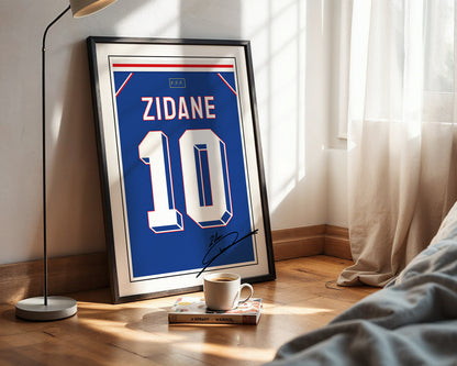 Zinedine Zidane France 1998 World Cup Shirt Poster